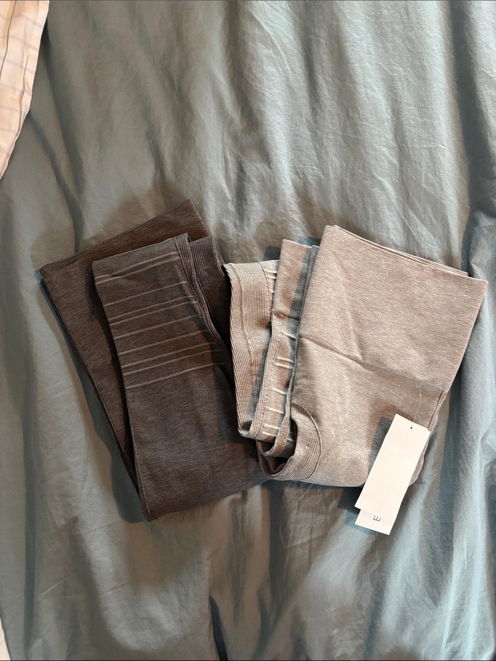 Blanqi - 2 PAIRS - Maternity Light & Dark Gray Ribbed Moto-Style Leggings